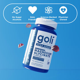 Goli Gummies au Magnésium Zéro Sucre 125mg sur une table