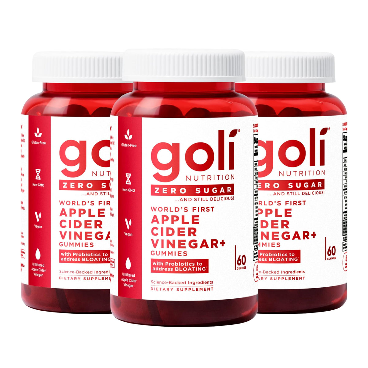 Goli Gummies au Vinaigre de Cidre de Pomme, 180 gummies en emballage