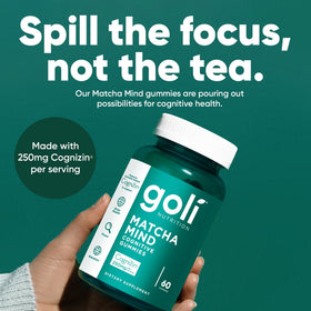 Goli Gummies Cognitives Matcha 250mg Citicoline sur une table