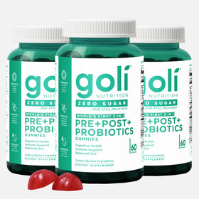 Goli gummies pré pro postbiotiques 180 pièces, emballage avant