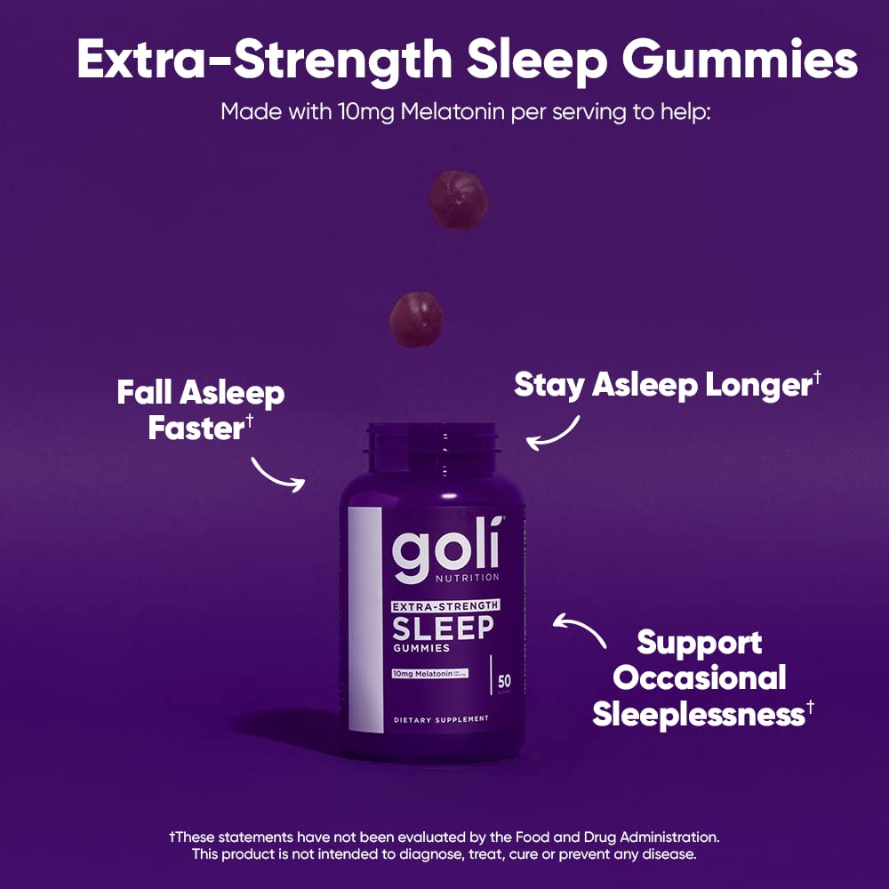 Goli Gummies Sommeil Extra Fort, gummies de couleur orange