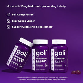Goli Gummies Sommeil Extra Fort, ingrédients sur l'étiquette