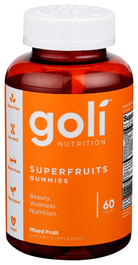 Goli Gummies Superfruits Mélangés 60 unités, vue de face avec emballage