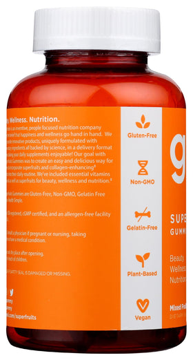 Goli Gummies Superfruits, présentation sur une table