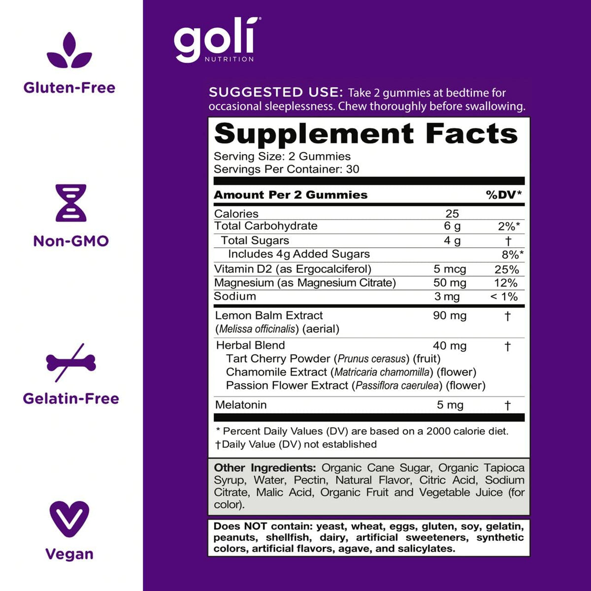 Goli Gummy de Sommeil - Gummies sur une table en bois