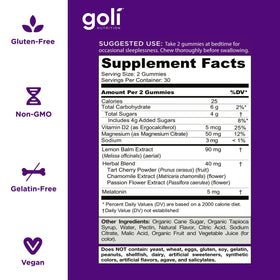 Goli Gummy de Sommeil - Gummies sur une table en bois