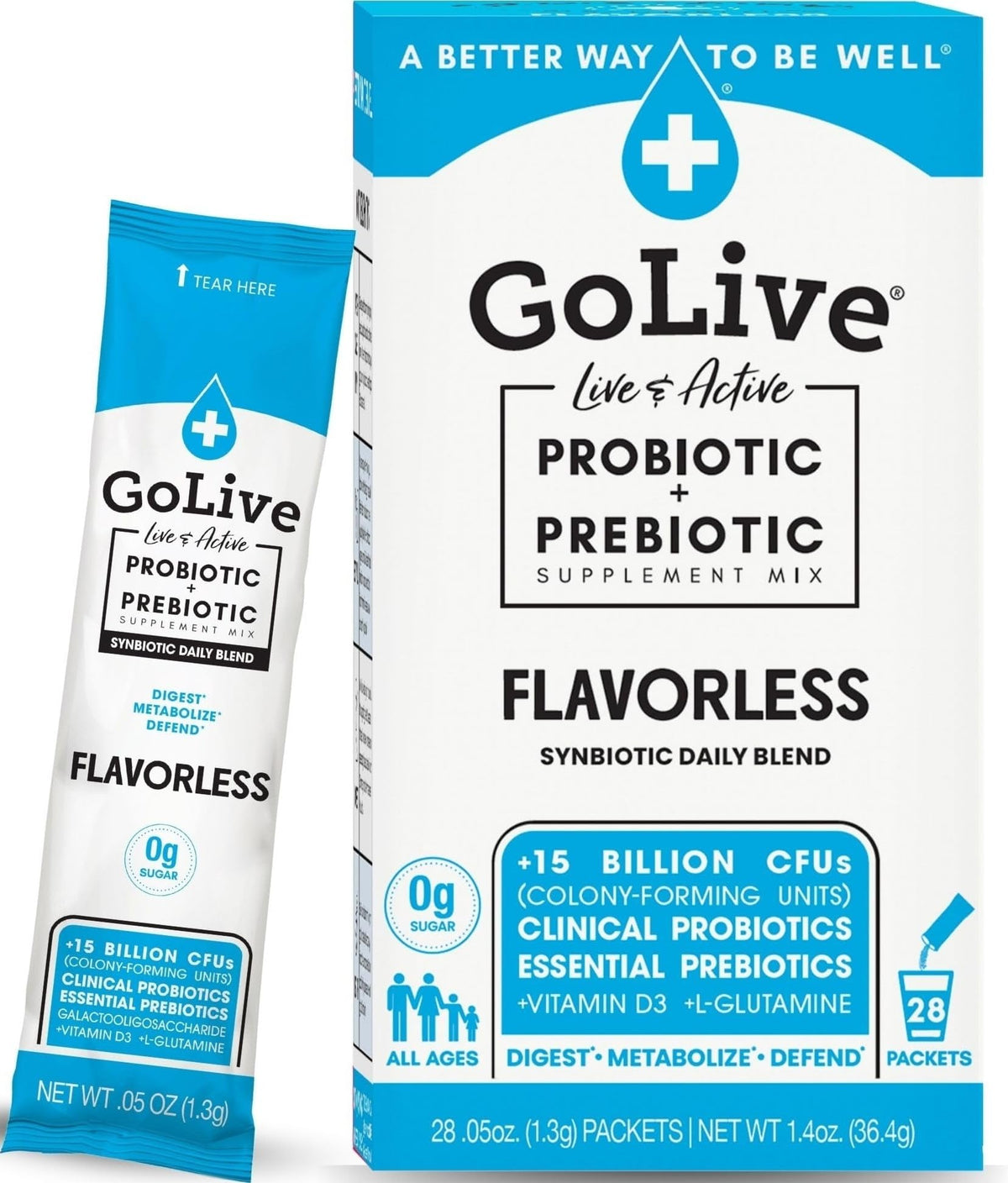 GoLive complément alimentaire probiotique sachets 55g vue de face