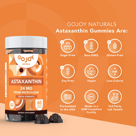 Gomme Astaxanthin GOJOY NATURALS montrant la texture