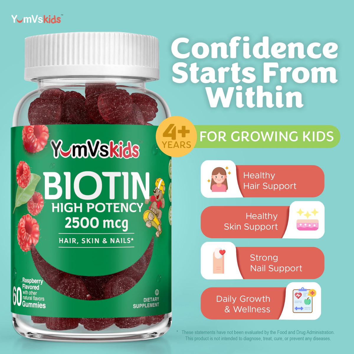 Gomme YUM-V'S Biotin avec un goût de baies