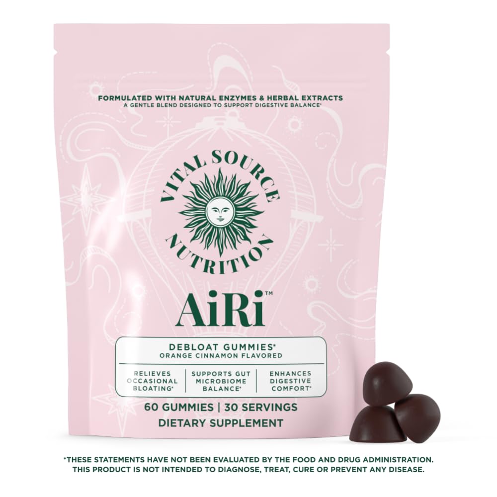Gommes AiRi Vital Source Nutrition sur une assiette, présentation esthétique