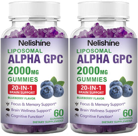 Gommes Alpha GPC 2000mg de Nelishine en packaging avant