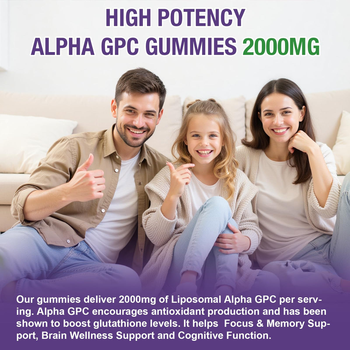 Gommes Alpha GPC de Nelishine, goût myrtille, sur un fond coloré