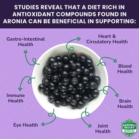Gommes Aronia Berry d'Akronia Valley, ingrédients sur l'emballage