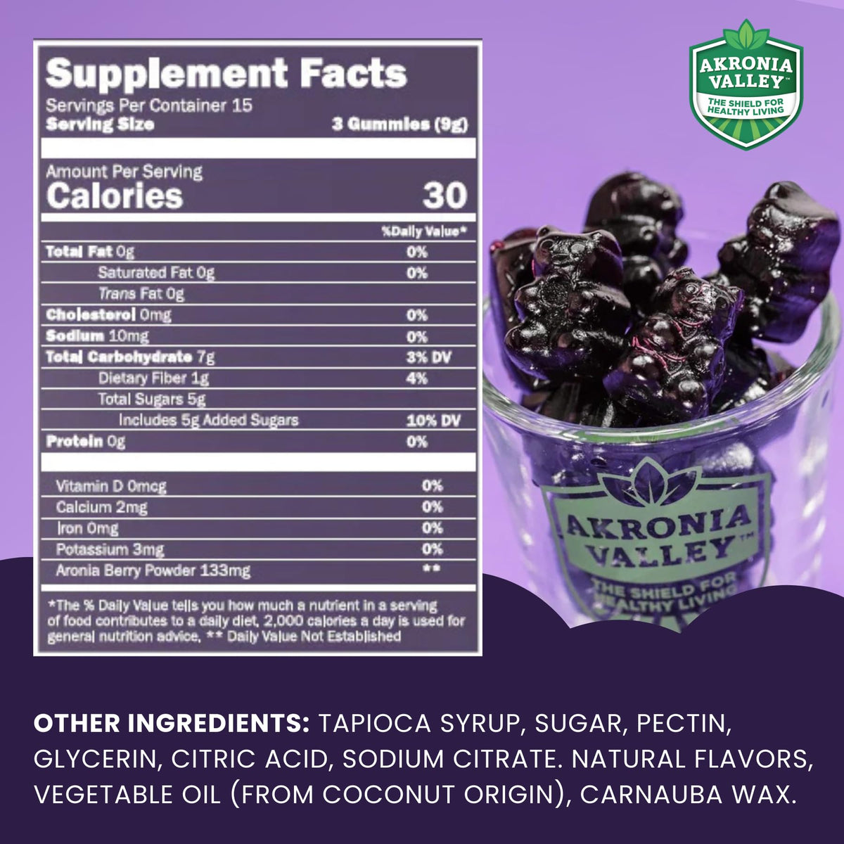 Gommes Aronia Berry d'Akronia Valley, texture et couleur