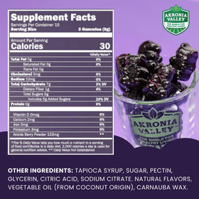 Gommes Aronia Berry d'Akronia Valley, texture et couleur