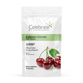 Gommes au calcium citrate 500mg cerise Celebrate Bariatric Supplements vue avant