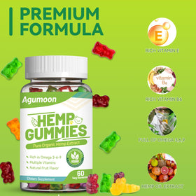 Gommes au chanvre Agumoon déballées montrant variétés de saveurs