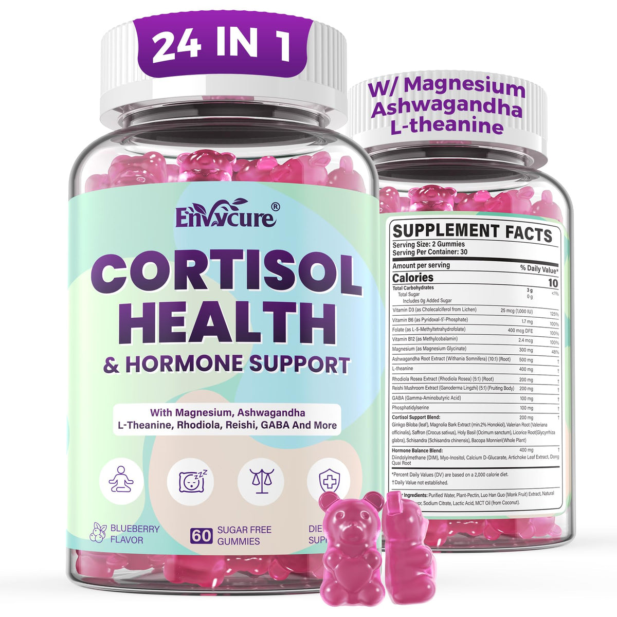 Gommes au cortisol EnvyCure 24 en 1, vue de face