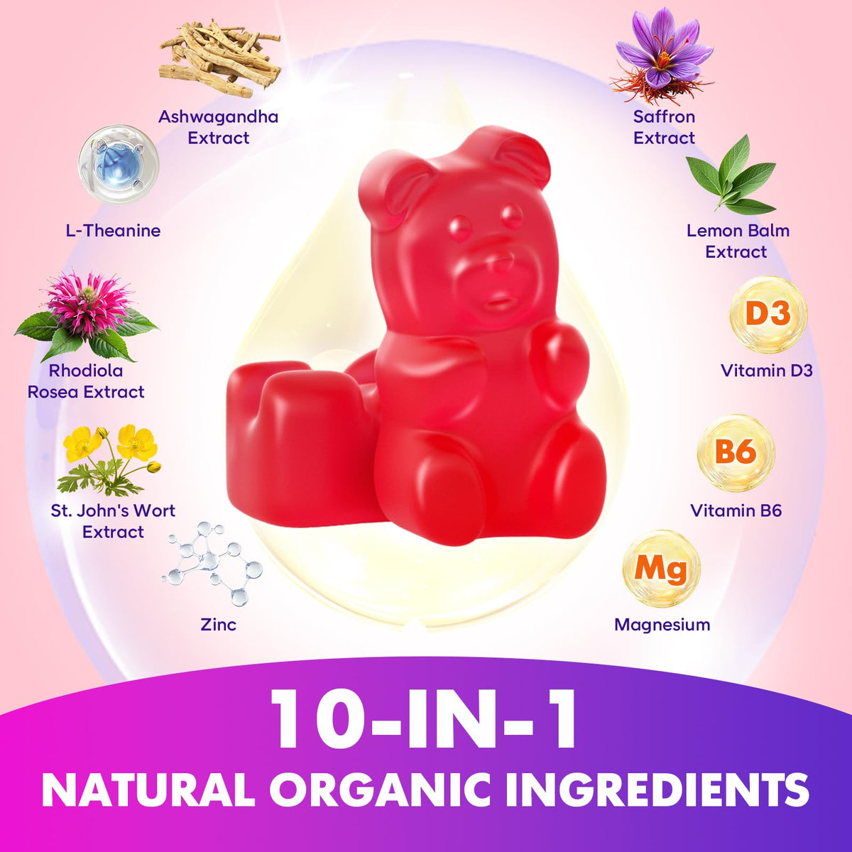 Gommes au safran softbear sur une table en bois