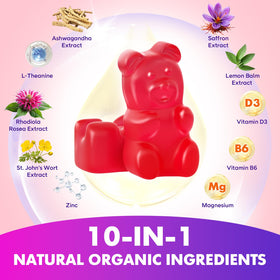 Gommes au safran softbear sur une table en bois