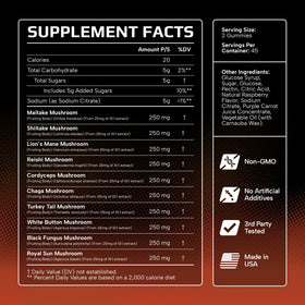 Gommes aux champignons Effective Nutra, détail de la texture