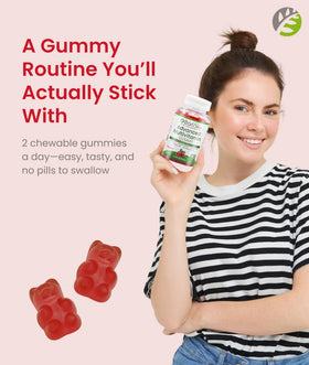 Gommes BariSlim Framboise avec une main tenant une gomme