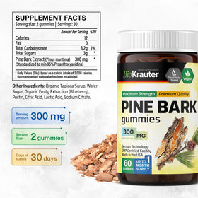 Gommes BIO KRAUTER, format 300 mg, côté du flacon