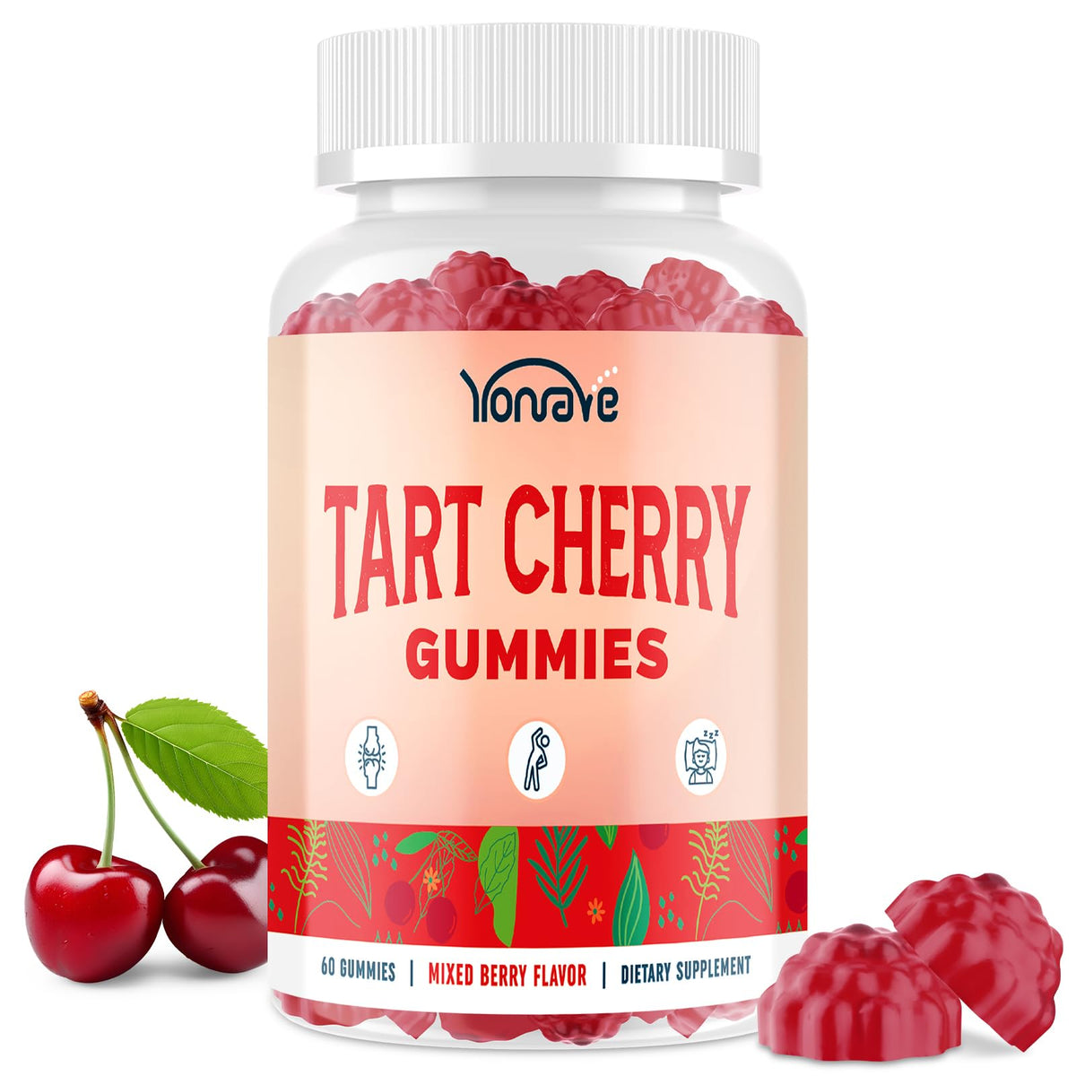Gommes cerise acidulée Yonrave 3300mg vue de face