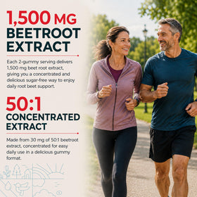 Gommes de betterave Eleva Nutrition, couleur rougeâtre en gros plan