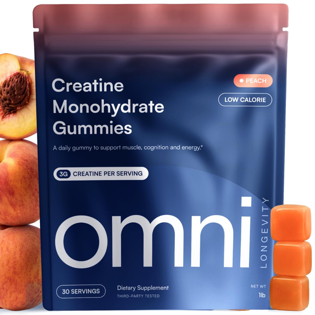 Gommes de créatine OMNI en vue de face, paquet de 90 pièces