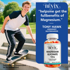 Gommes de magnésium glycinate BEVIX en portion