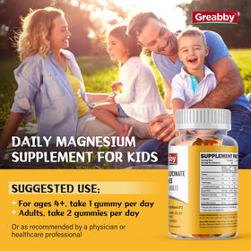 Gommes de magnésium GREABBY avec un fond de fruits frais