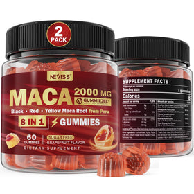 Gommes de racine de Maca 2000mg NEVISS, vue de face