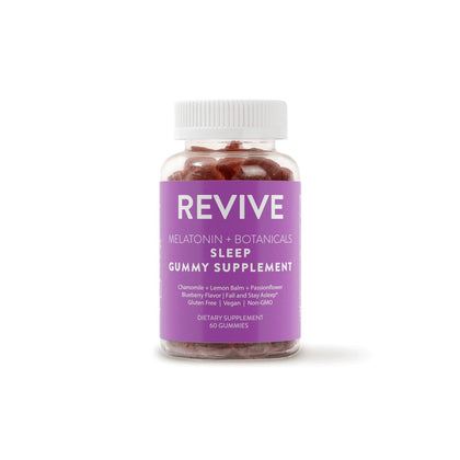 Gommes de sommeil REVIVEEO avec saveur de myrtille, vue de face