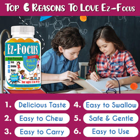 Gommes Ez-Focus avec ingrédients DHA et Omega-3