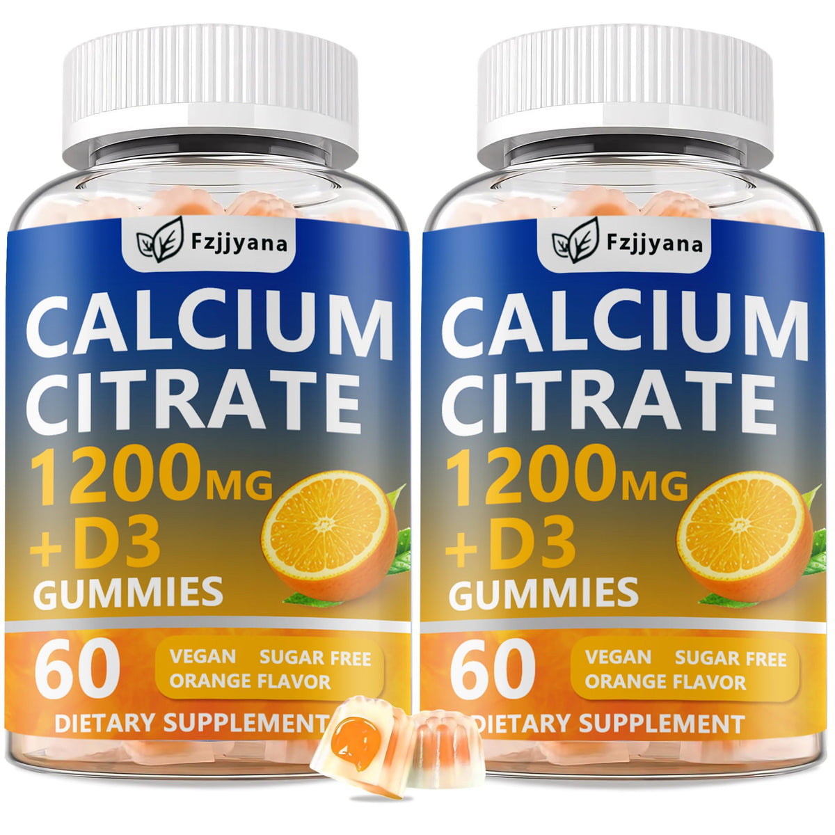 Gommes Fzjjyana Calcium Citrate orange avec centre liquide