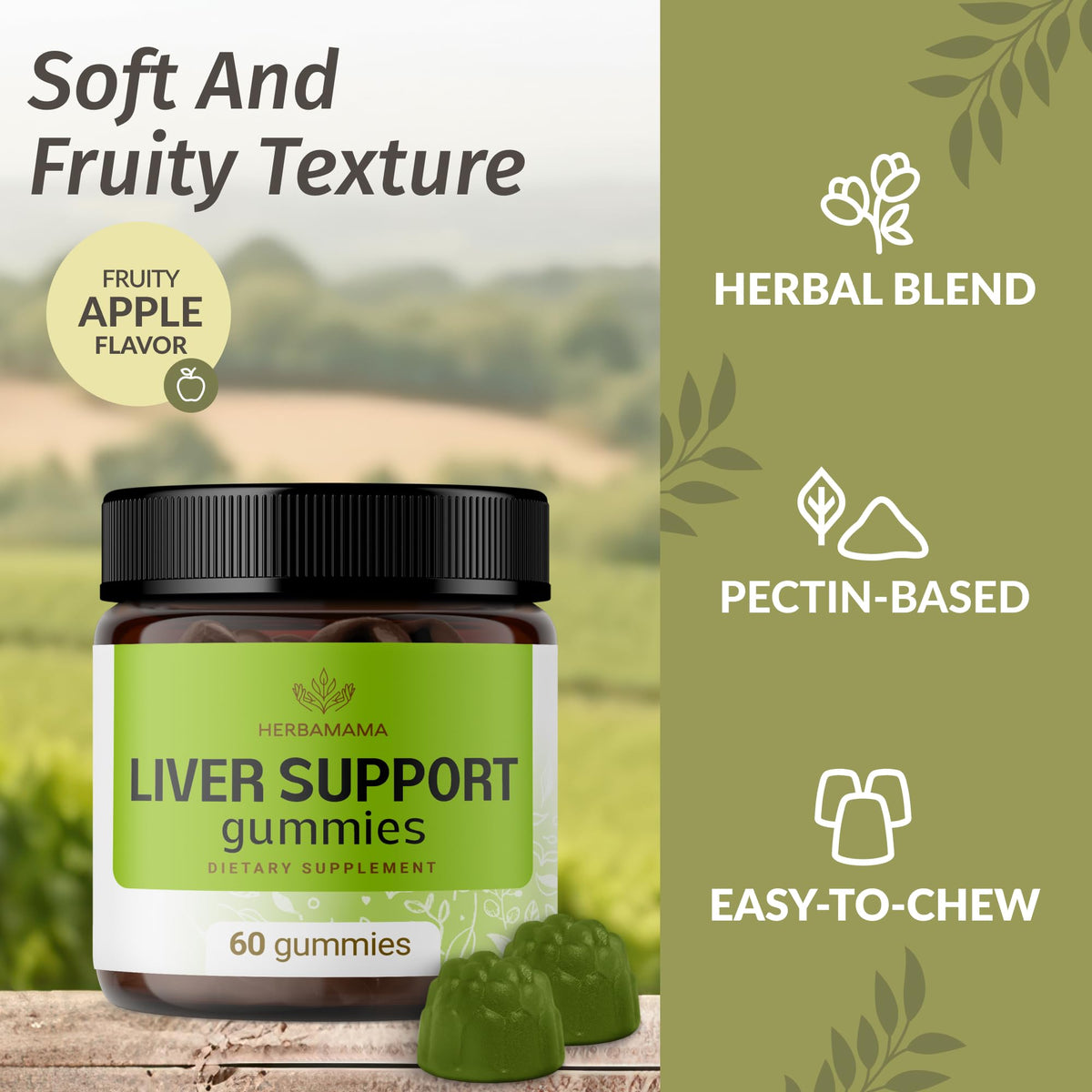 Gommes HERBAMAMA de soutien hépatique avec des ingrédients naturels