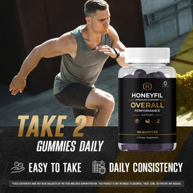 Gommes Honeyfil sur une table en bois, mises en scène