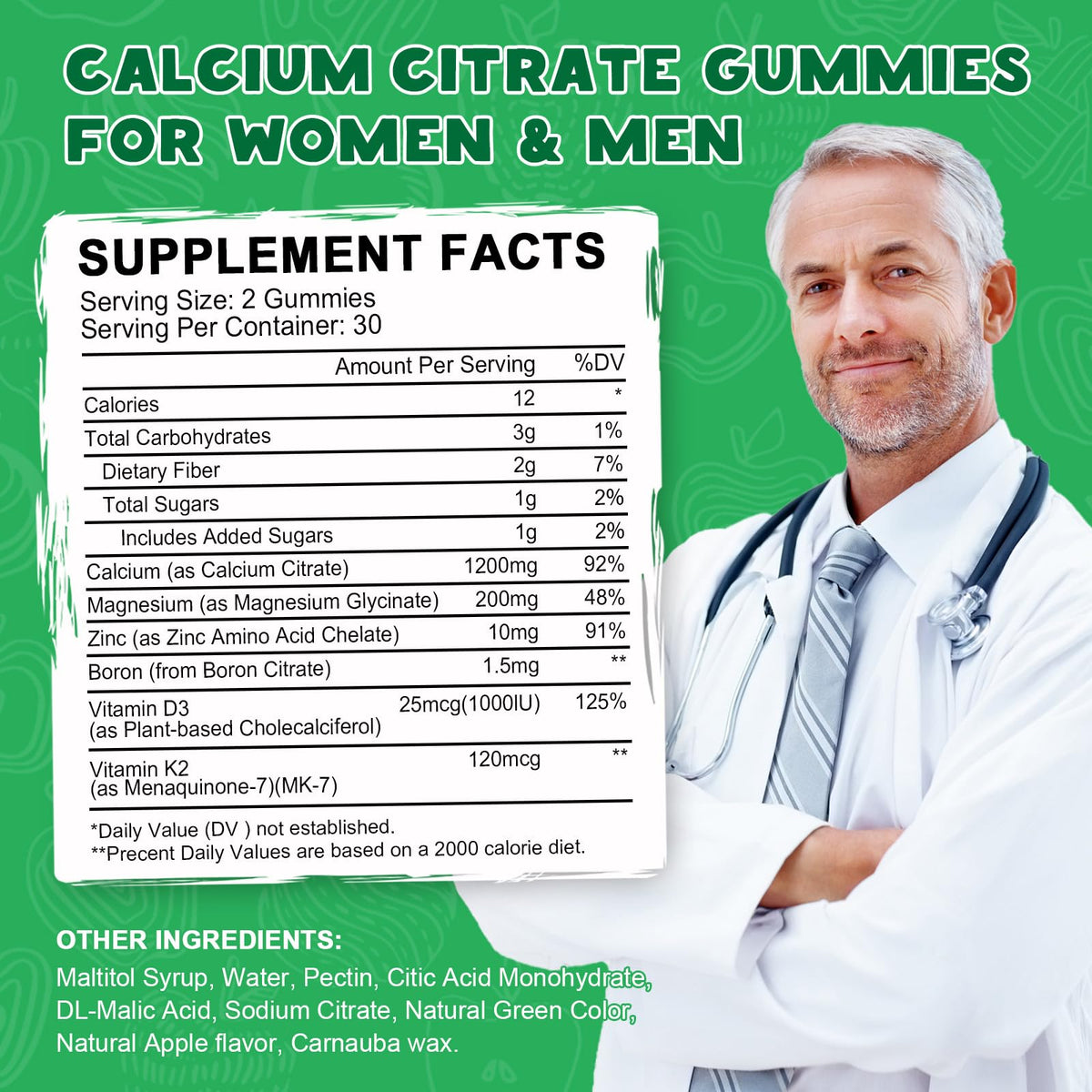Gommes LUCNVEM Calcium Citrate 1200 mg en main, mise en situation