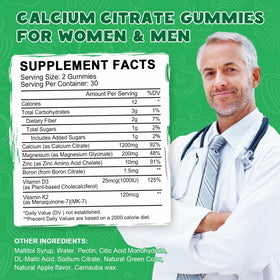 Gommes LUCNVEM Calcium Citrate 1200 mg en main, mise en situation