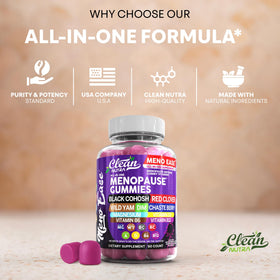 Gommes Meno Ease Clean Nutraceuticals sur une assiette