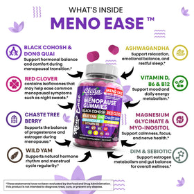 Gommes Meno Ease Clean Nutraceuticals sur une table