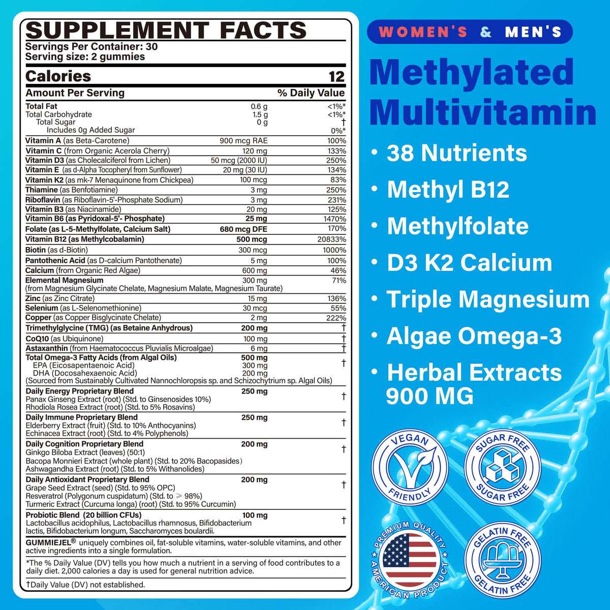 Gommes multivitamines Methylés NEVISS avec leur couleur naturelle de baies