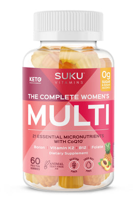 Gommes multivitamines SUKU pour femmes en bouteille de 60 unités