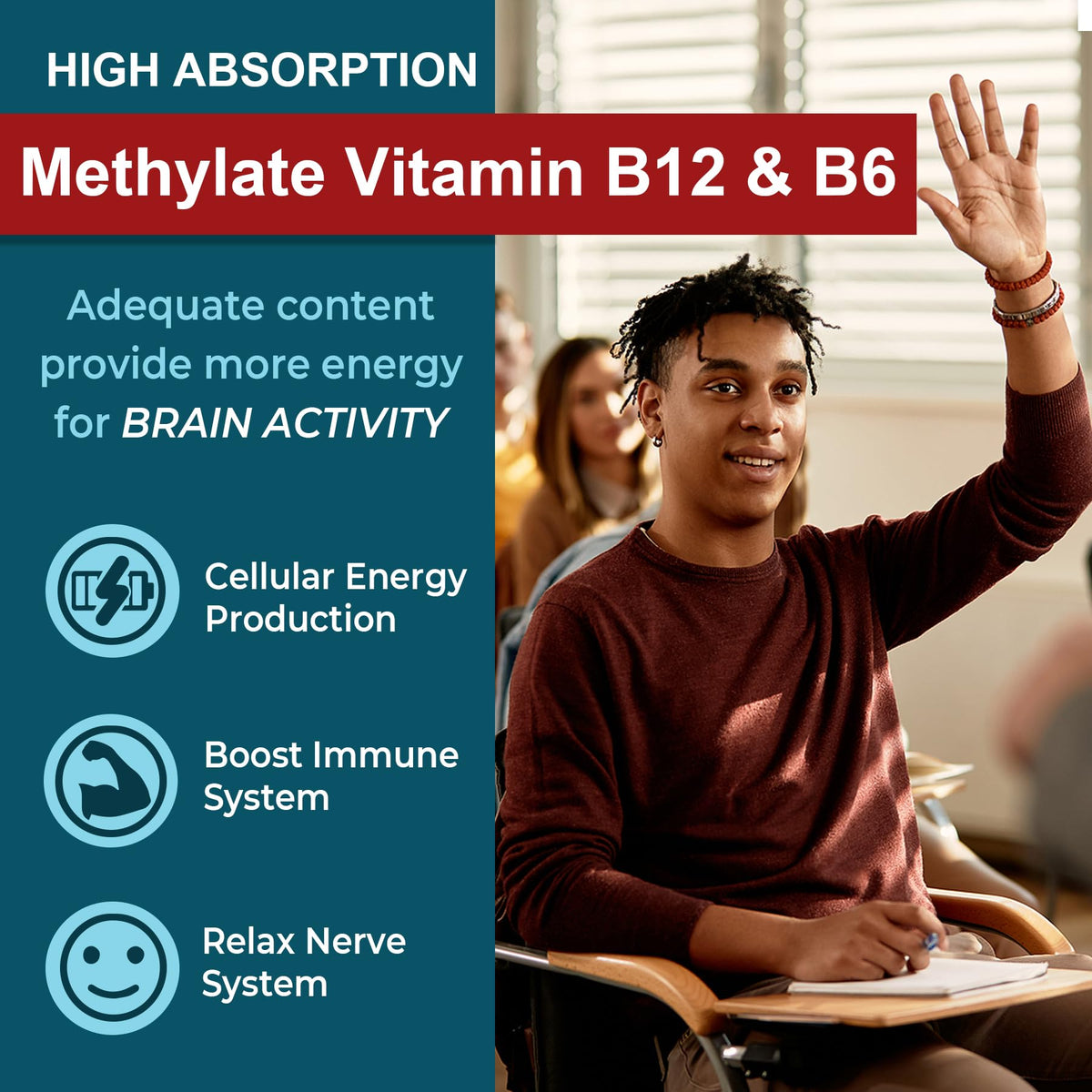 Gommes NEVISS avec des vitamines B6 et B12 en arrière-plan