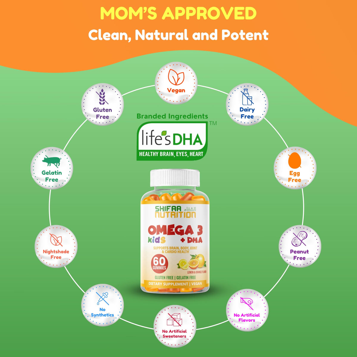 Gommes Omega 3 SHIFAA NUTRITION vue de côté