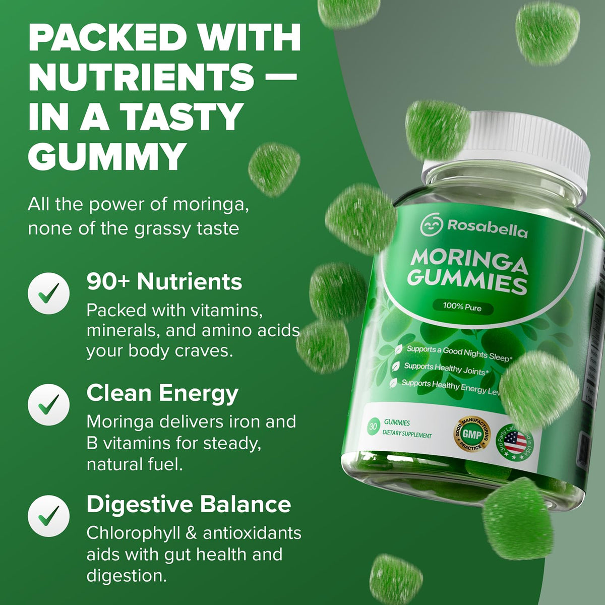 Gommes Rosabella Moringa sur une table