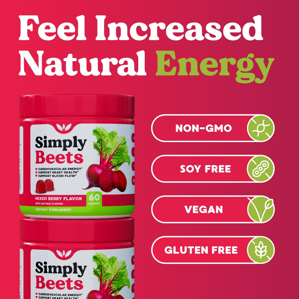Gommes Simply Beets Gummy de Betterave dans une main