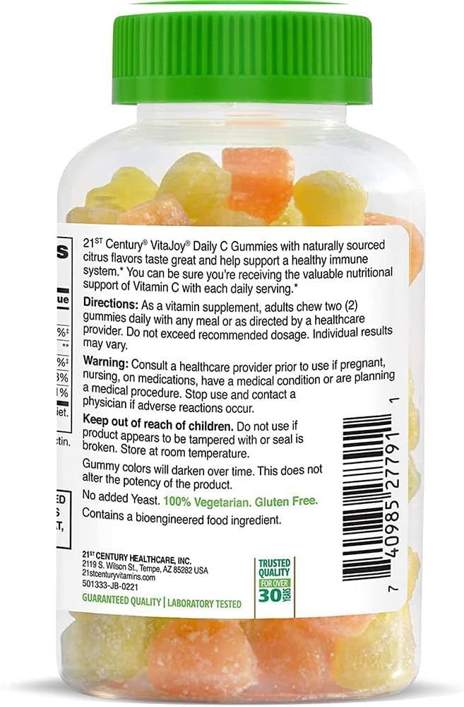 Gommes Vitajoy Daily C 250mg, présentation des gummies