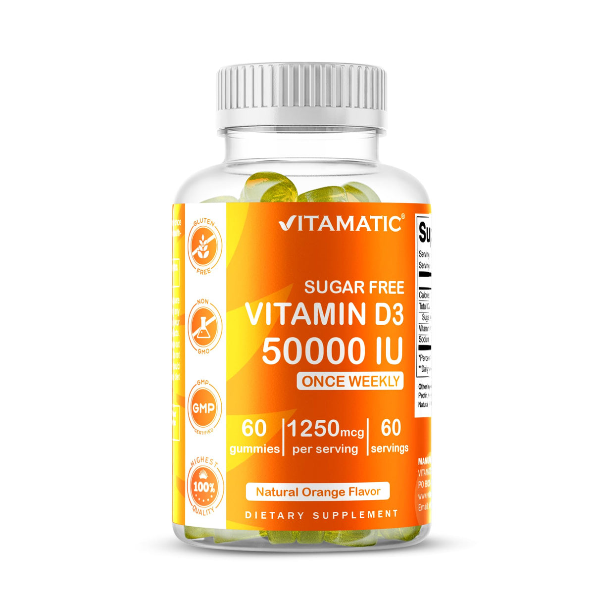 Gommes Vitamatic Vitamine D3 50 000 UI vue de face